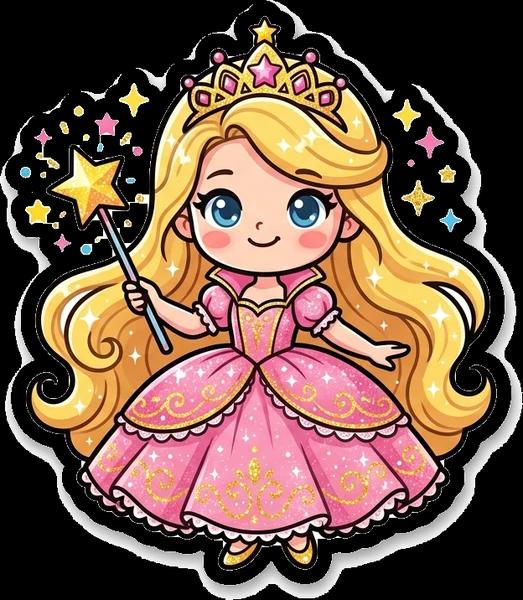 Die-cut princess sticker