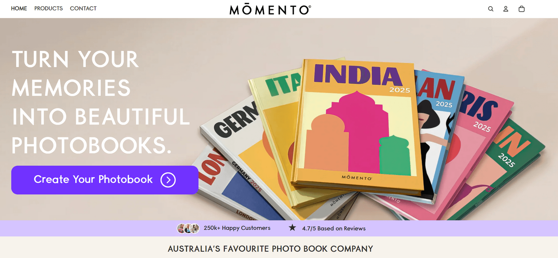 Momento storefront powered by Printbox