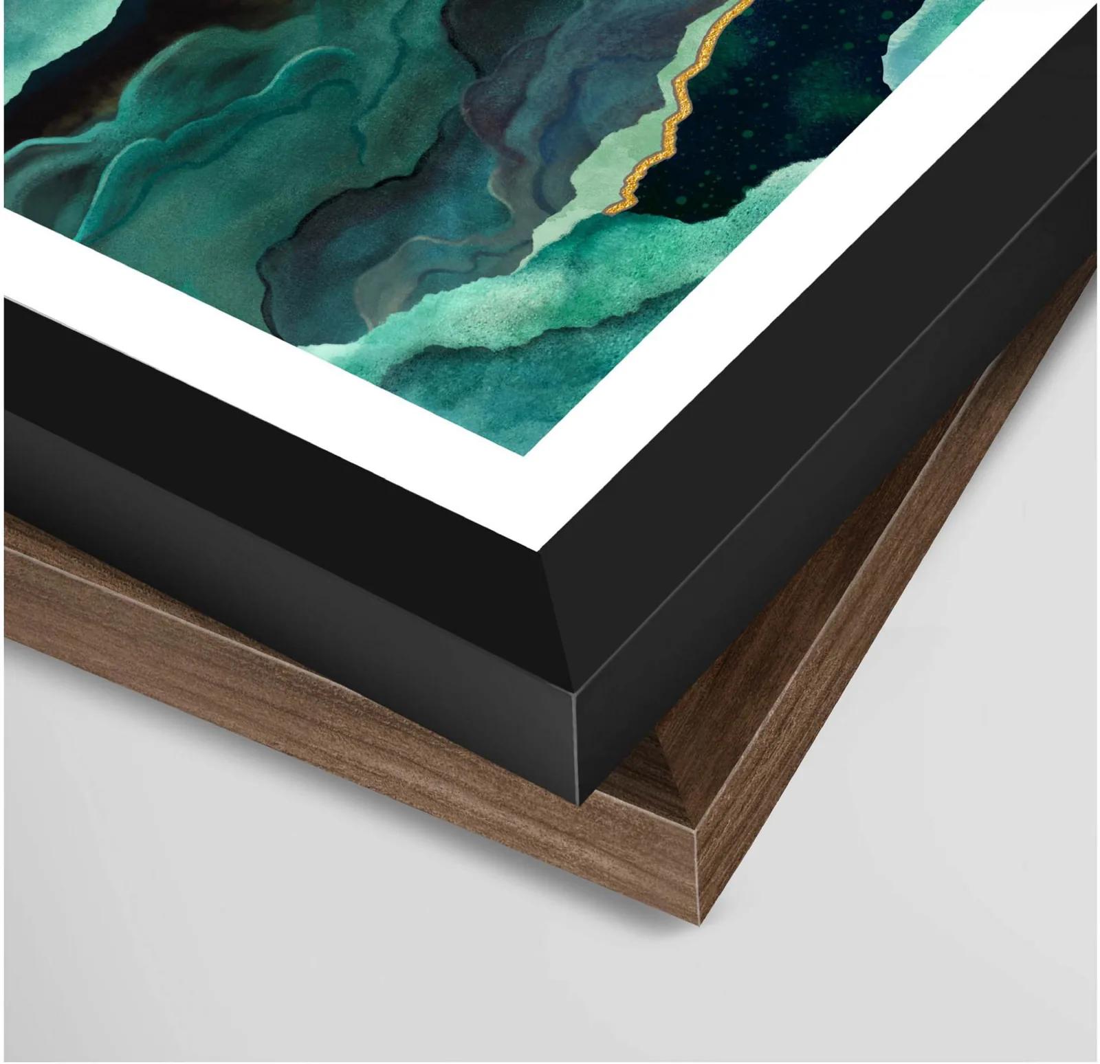 Corner detail of a framed canvas produced by RV Print Factory