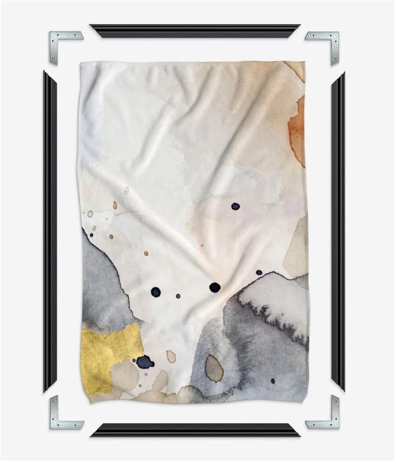 Large textile art panel stretched into an aluminium SEG frame