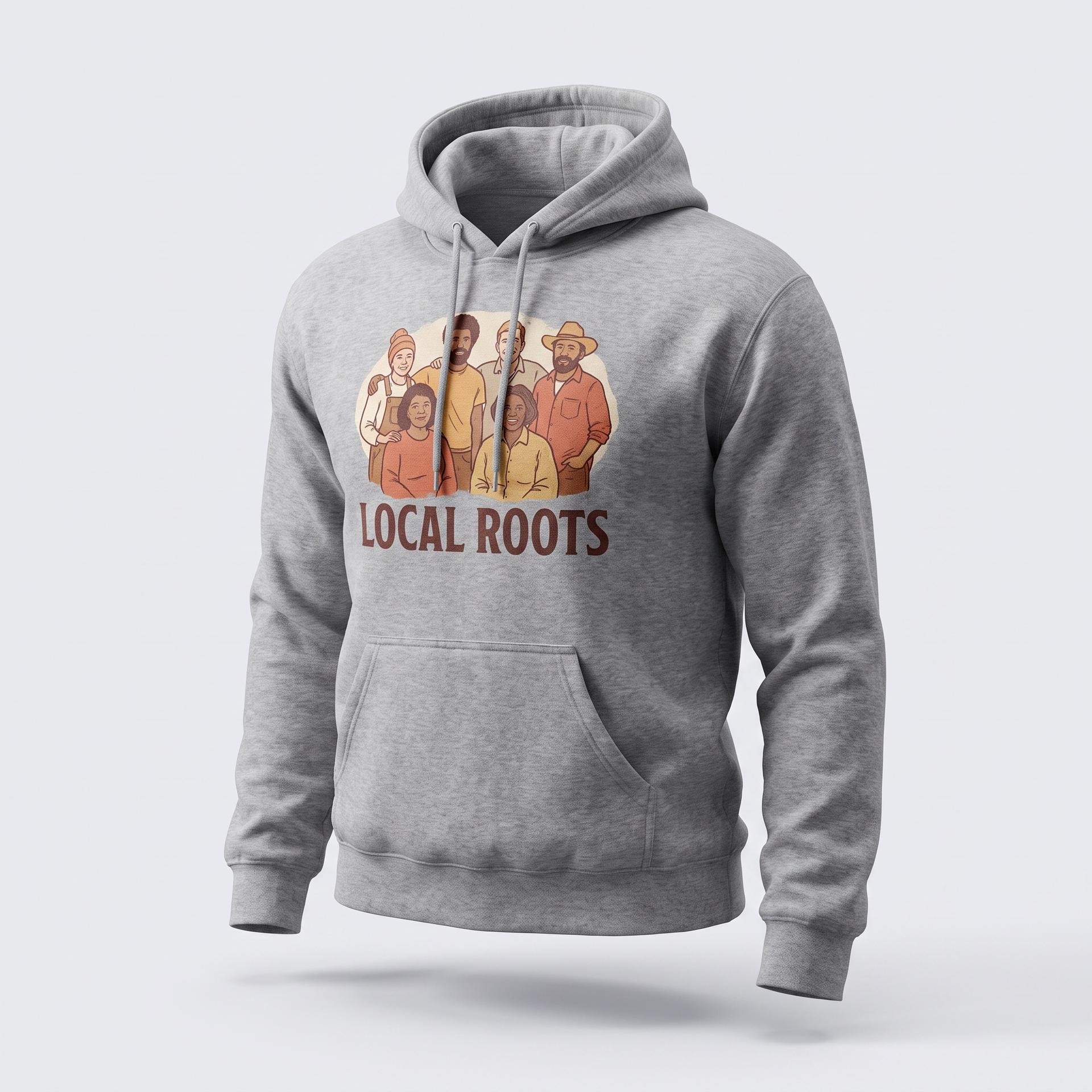 The same community photo turned into a print-ready hoodie design