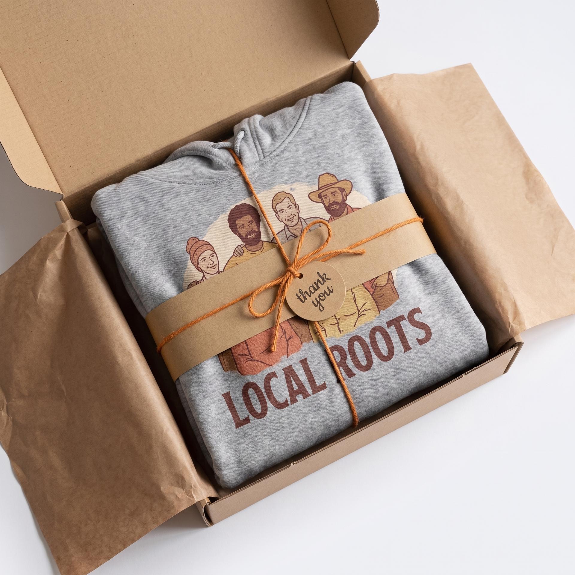 The finished community hoodie printed, packed and ready to ship to members