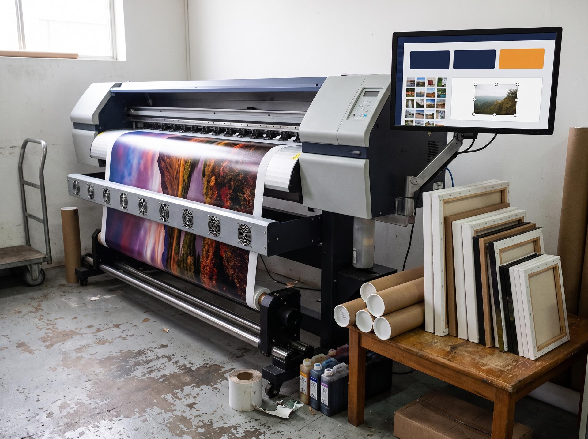 A modern print shop producing premium personalized wall-art and framed prints